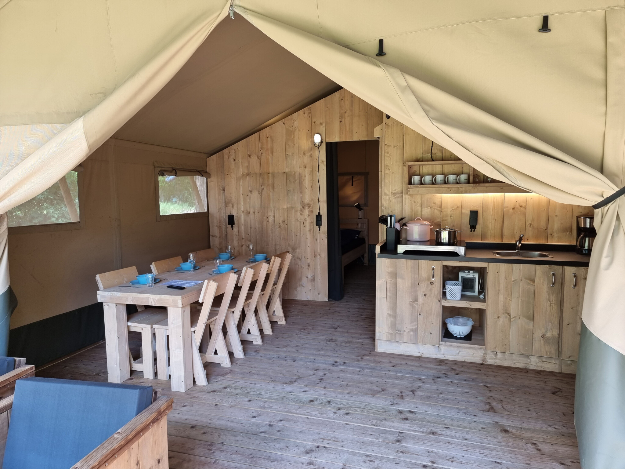 Camping Terrasse - Tente safari 6 personnes incl. sanitaire